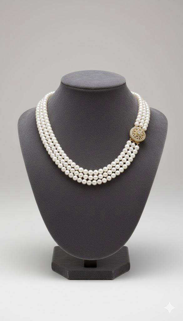 Girocollo Perle di fiume Con chiusura Swarovski